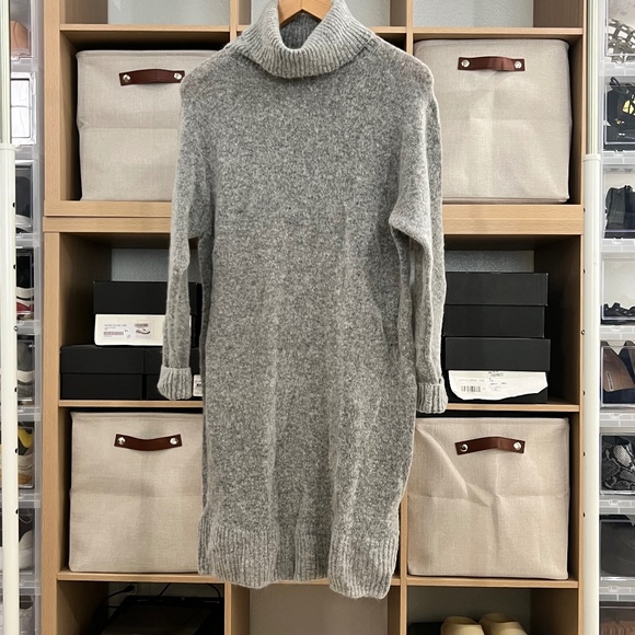 H&M Wool Moc Neck Wool Long Sleeve Knitted Dress - Picture 1 of 3